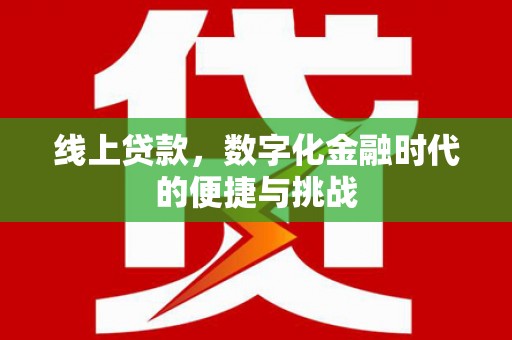 大洼线上贷款，数字化金融时代的便捷与挑战