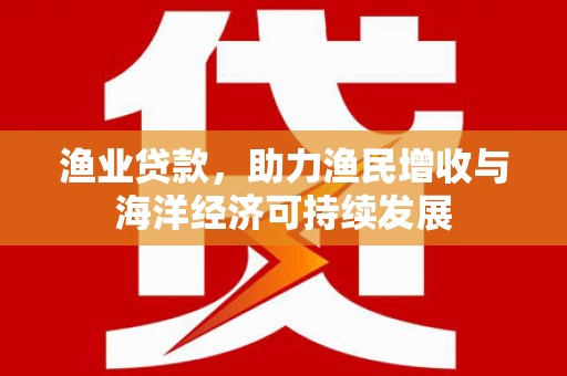 大洼渔业贷款，助力渔民增收与海洋经济可持续发展