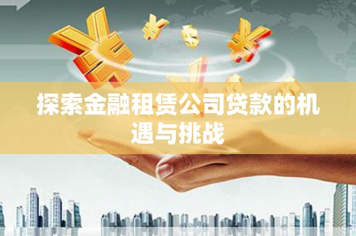 大洼探索金融租赁公司贷款的机遇与挑战