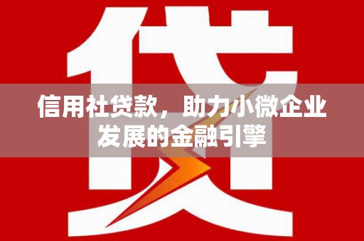 大洼信用社贷款，助力小微企业发展的金融引擎