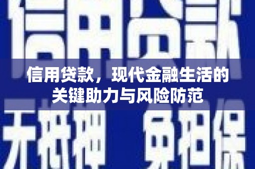 大洼信用贷款，现代金融生活的关键助力与风险防范